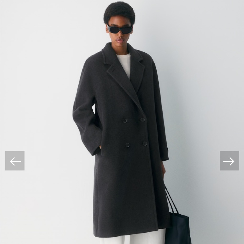 Aritzia Slouch Coat - Size Small - Heather Black